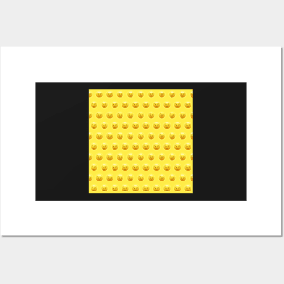 Emoji Winking Face Pattern Posters and Art